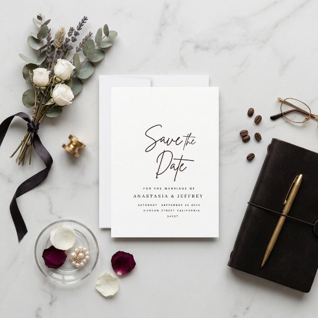 classique noir et blanc capricieux save the date (Créateur téléchargé)