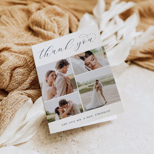 Classique quatre Multi Photo Mariage plié Merci