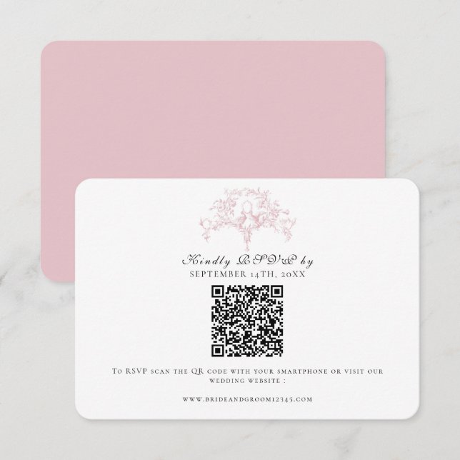 Classique RSVP Rose et Blanc Art de Colombes Toile (Devant / Derrière)