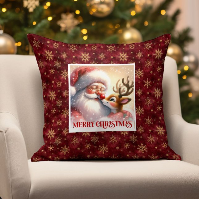 Classique Santa Rudolph Noël Coussin de jet Conce (Classic Santa Rudolph Christmas Throw Pillow Design

)