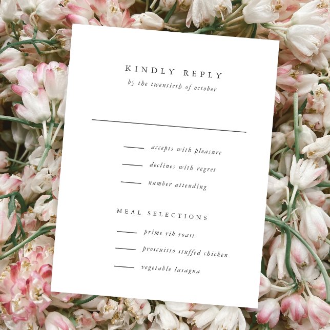 Classique Simple Élégant Type Mariage Carte RSVP (Créateur téléchargé)