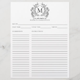 Classique Simple Noir Crest Monogramme Recette
