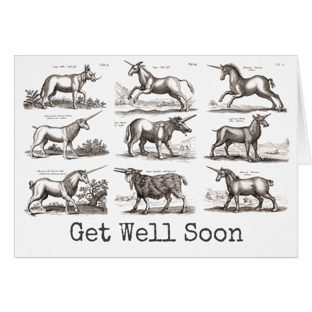 Classique Unicorne Antique Mythique Magie Créature (Devant horizontal)