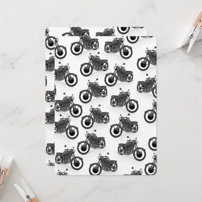 classique vieux motif moto (Devant/Arrière en situation)