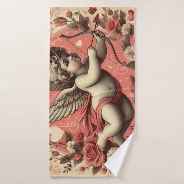 Classique/Vintage/Retro Saint-Valentin Cupidon (Serviette de bain)