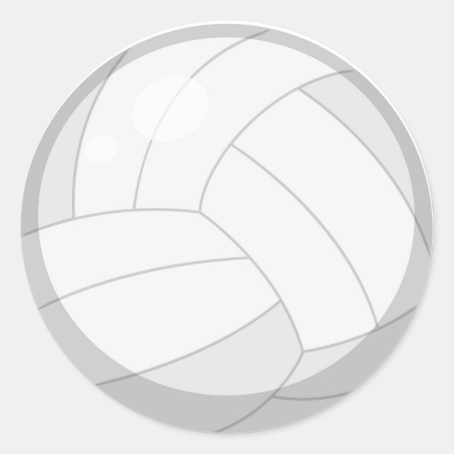Classique Volley Ball Autocollant Rond (Devant)