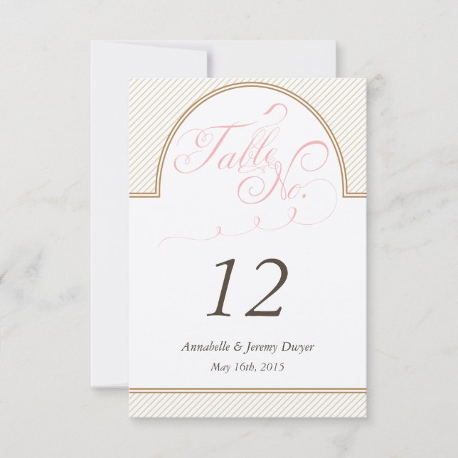 Classiques Rayures d'Or Numéro de Table (Devant)