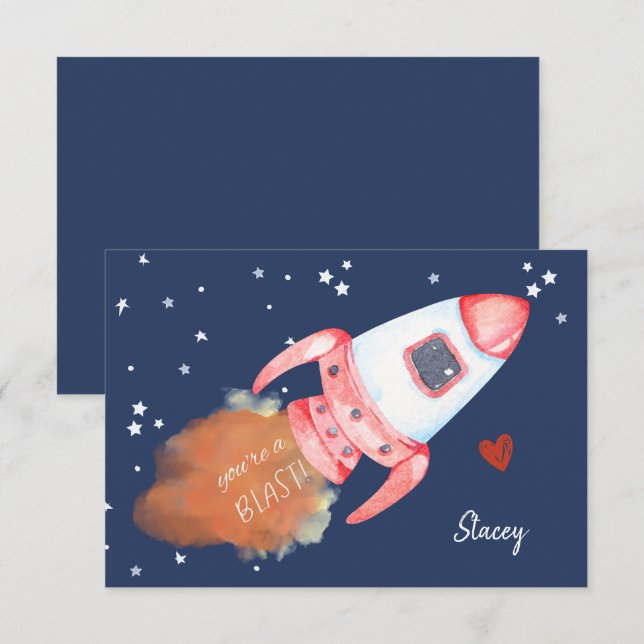 Classroom Valentine "You're a Blast!" (Devant / Derrière)