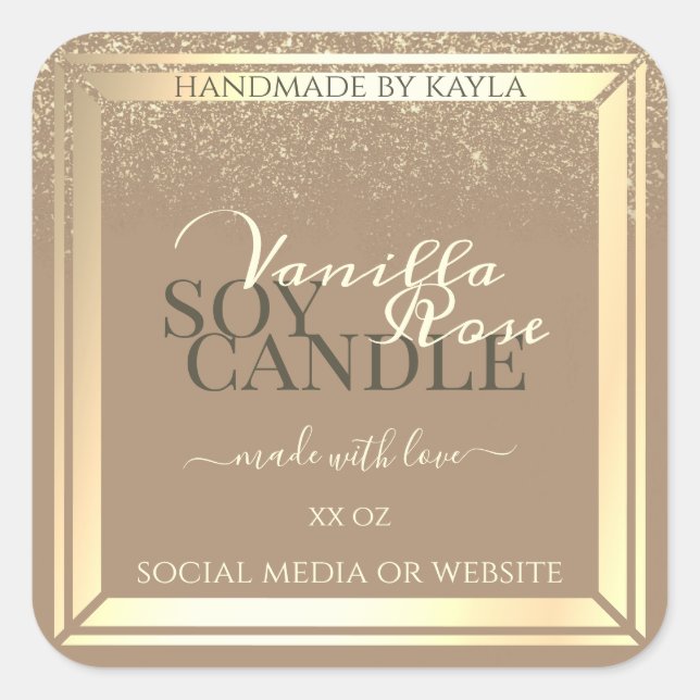 Classy Beige Produit Emballage Étiquette Gold Fram (Devant)