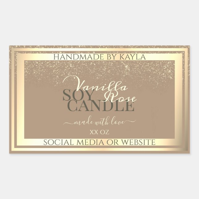 Classy Beige Produit Emballage Étiquette Gold Fram (Devant)