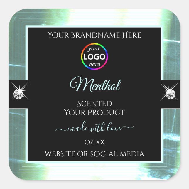Classy Black brillant Ice Blue Logo Étiquette prod (Devant)
