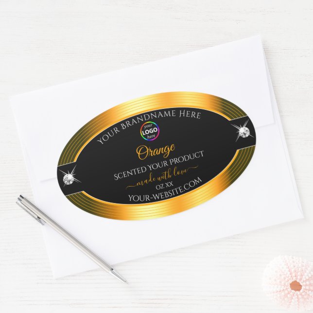 Classy Black Shiny Orange avec Logo Étiquette prod (Enveloppe)