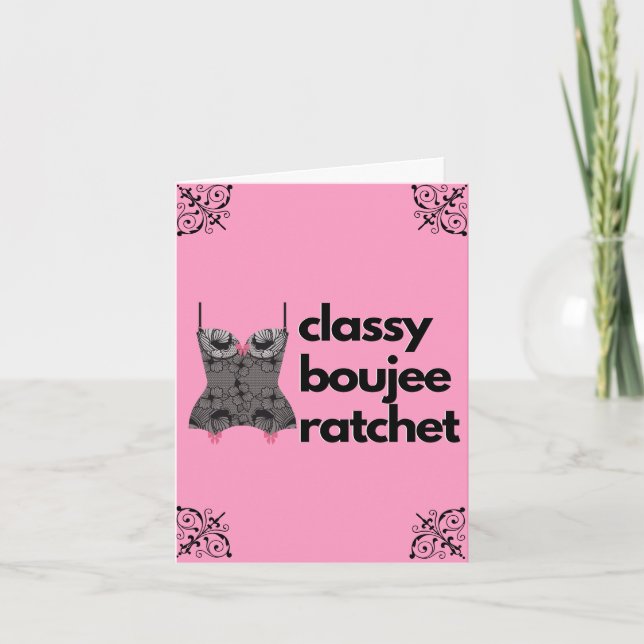 Classy Boujee Ratchet | Lingerie rose et noire (Devant)
