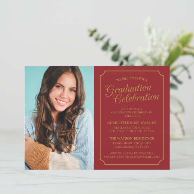 CLASSY CHIC ELEGANT GRADUTY INVITATION PARTI (Debout devant)