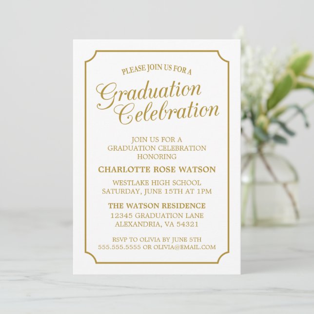 CLASSY CHIC ELEGANT GRADUTY INVITATION PARTI (Debout devant)