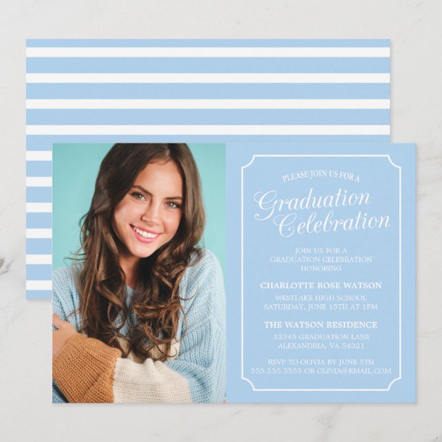 CLASSY CHIC ELEGANT GRADUTY INVITATION PARTI (Devant / Derrière)