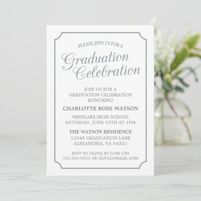 CLASSY CHIC ELEGANT GRADUTY INVITATION PARTI (Debout devant)