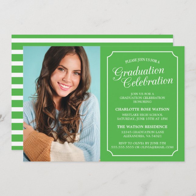 CLASSY CHIC ELEGANT GRADUTY INVITATION PARTI (Devant / Derrière)