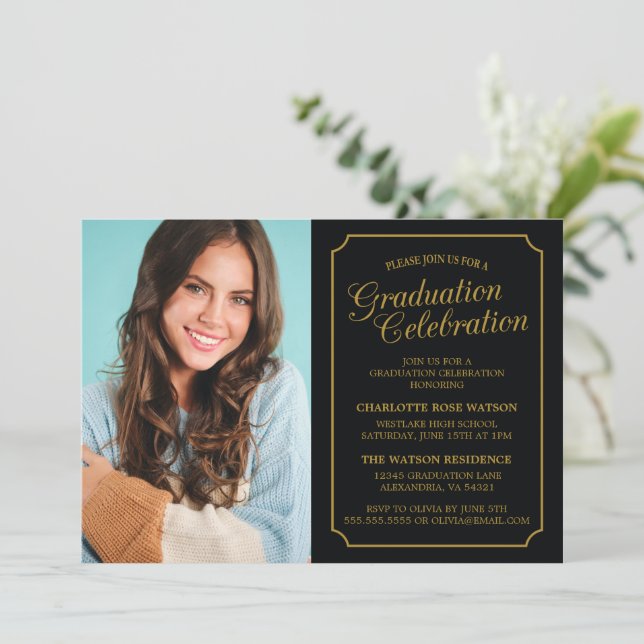 CLASSY CHIC ELEGANT GRADUTY INVITATION PARTI (Debout devant)