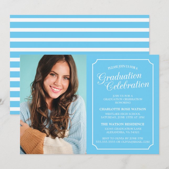 CLASSY CHIC ELEGANT GRADUTY INVITATION PARTI (Devant / Derrière)