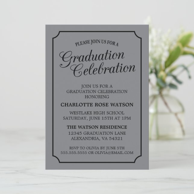 CLASSY CHIC ELEGANT GRADUTY INVITATION PARTI (Debout devant)