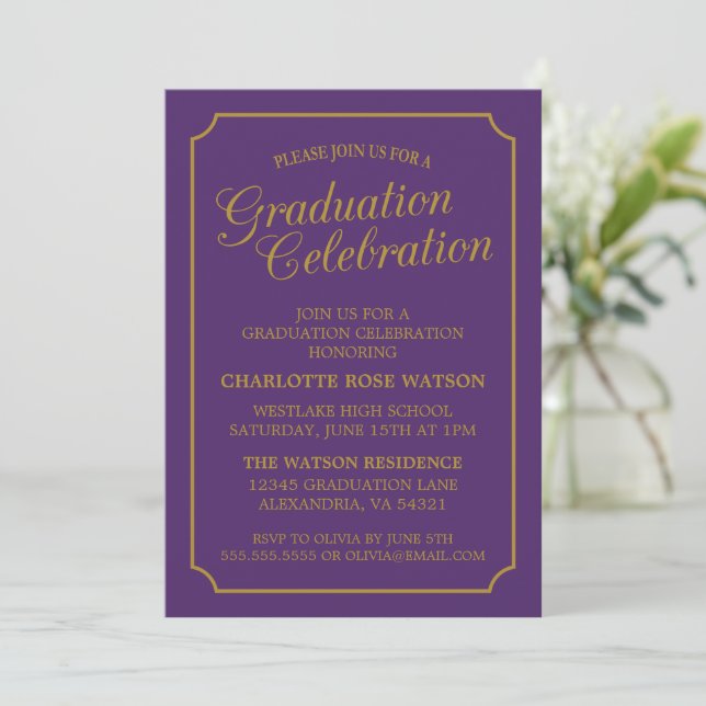 CLASSY CHIC ELEGANT GRADUTY INVITATION PARTI (Debout devant)