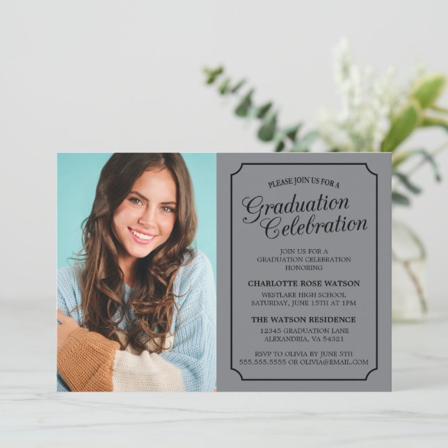 CLASSY CHIC ELEGANT GRADUTY INVITATION PARTI (Debout devant)
