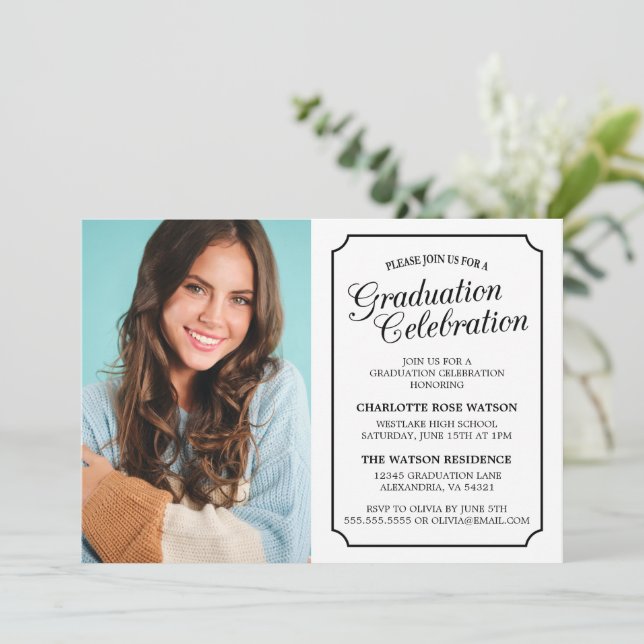 CLASSY CHIC ELEGANT GRADUTY INVITATION PARTI (Debout devant)