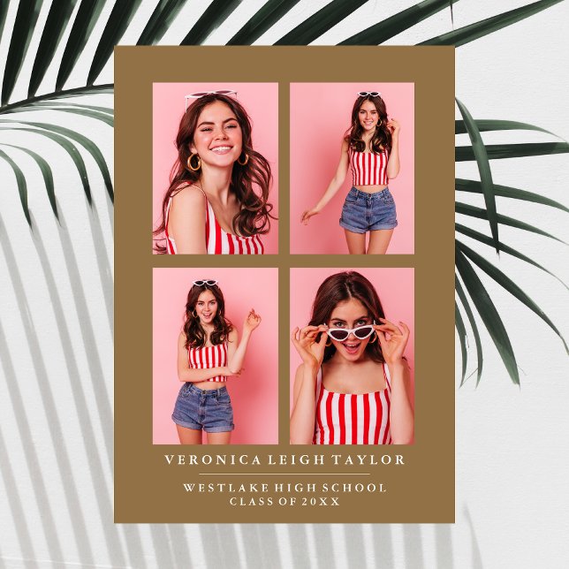 CLASSY CHIC PHOTO COLLAGE FAIRE-PART DE DIPLÔME (Créateur téléchargé)