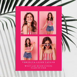 CLASSY CHIC PHOTO COLLAGE FAIRE-PART DE DIPLÔME