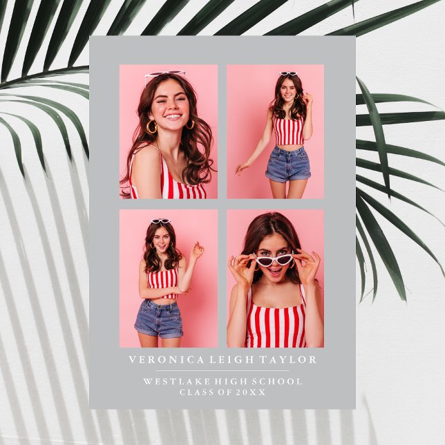 CLASSY CHIC PHOTO COLLAGE FAIRE-PART DE DIPLÔME (Créateur téléchargé)