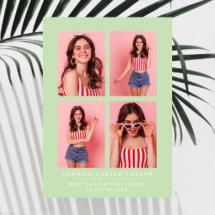 CLASSY CHIC PHOTO COLLAGE FAIRE-PART DE DIPLÔME