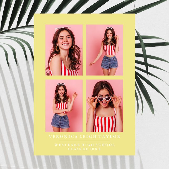 CLASSY CHIC PHOTO COLLAGE FAIRE-PART DE DIPLÔME (Créateur téléchargé)