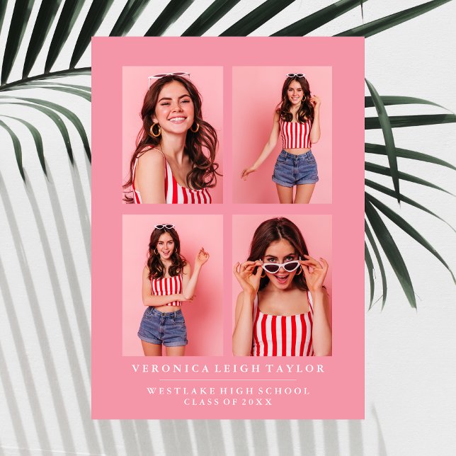 CLASSY CHIC PHOTO COLLAGE FAIRE-PART DE DIPLÔME (Créateur téléchargé)
