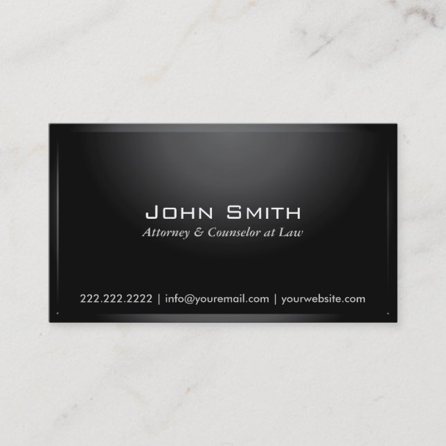 Classy Dark Lawyer Metal Look Carte de visite (Devant)