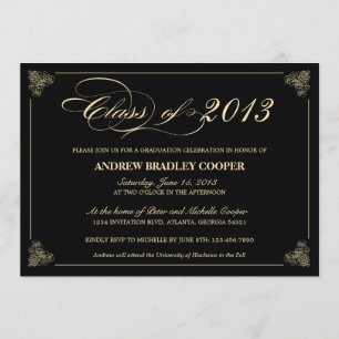 Classy Elegant Black 2013 Invitation de diplôme
