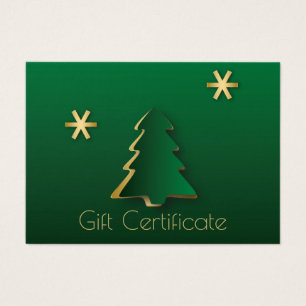 Classy Elegant Gold Green Christmas Tree carte cad