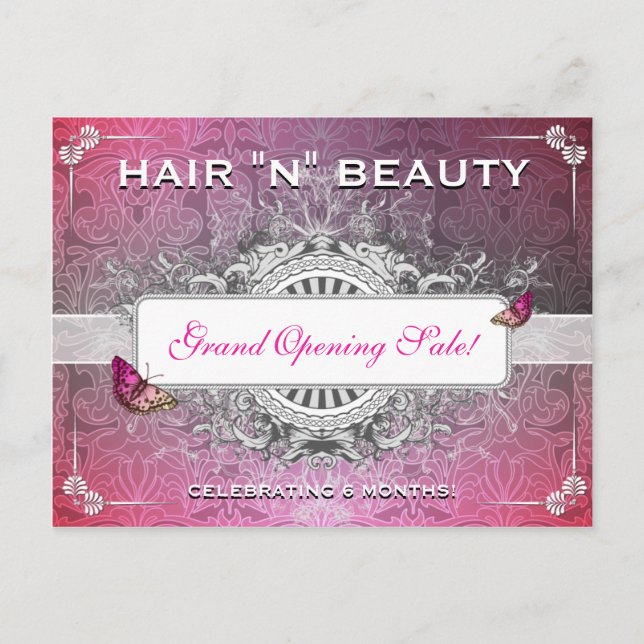 Classy Fancy Flourish Salon Vente Carte postale (Devant)