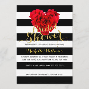 Classy Floral rayures nuptiale invitation douche n