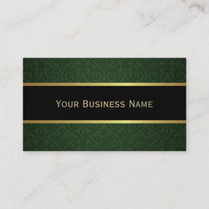 Classy Forest Green Damask Carte de visite noir