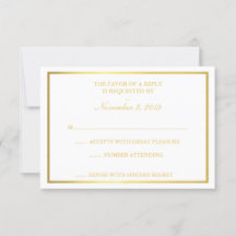 Classy Gold White RSVP