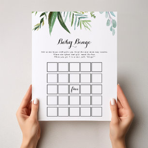 Classy Green Tropical Baby Bingo Douche Jeu