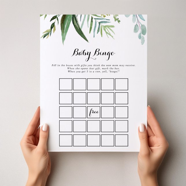 Classy Green Tropical Baby Bingo Douche Jeu (Créateur téléchargé)