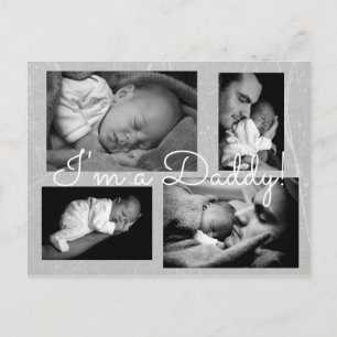 Classy Grey "I am a Daddy" Faire-part de naissance