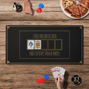 Classy Homme Texas Hold'em Black Gold Poker Table