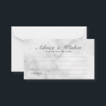 Classy Marble Mariage de conseil et carte de voeux<br><div class="desc">Ajoutez une touche personnelle à votre mariage avec un élégant conseil de mariage et une carte de voeux. Cette carte de conseil comporte le titre en gris élégant style de police script et les détails en gris classique style de police serif sur blanc arrière - plan marbre. Parfait pour mariage,...</div>