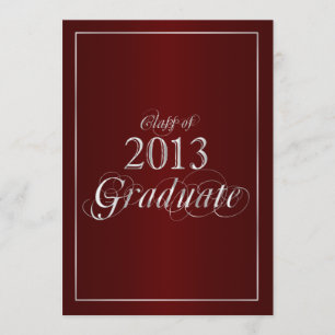 Classy Maroon and Silver 2013 Graduate Invitation