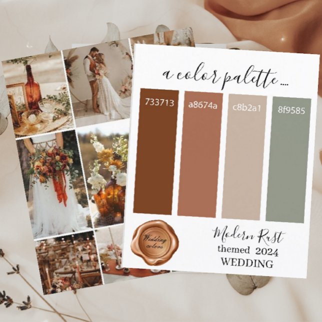 Classy Moderne Rouille Couleurs Mariage Palette Ca (Créateur téléchargé)