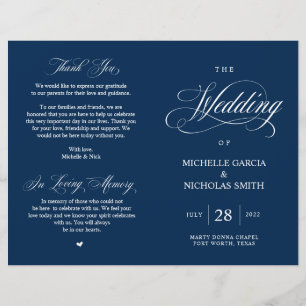 Classy Navy Blue, Programme de mariage pliable