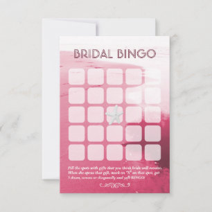 Classy Pink Beach Thème 5x5 Cartes de Bingo Mariée